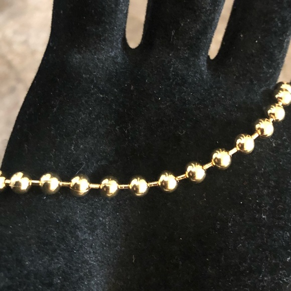 Lovely 14K YG Over Sterling Silver Beaded(Round) Bracelet - Picture 2 of 3